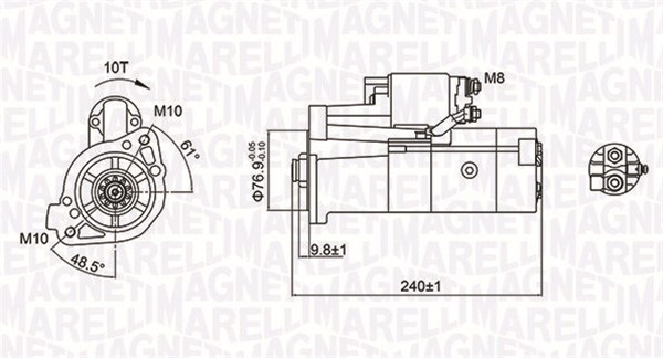MAGNETI MARELLI Starter 063721221010 for MITSUBISHI