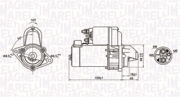 MAGNETI MARELLI Starter 063721257010 for OPEL VOLVO FIAT SAAB FORD