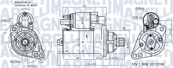 MAGNETI MARELLI Starter 063721322010 for VW