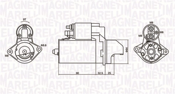 MAGNETI MARELLI Starter 063721334010 for OPEL FIAT GENERAL MOTORS CHEVROLET SUZUKI VAUXHALL