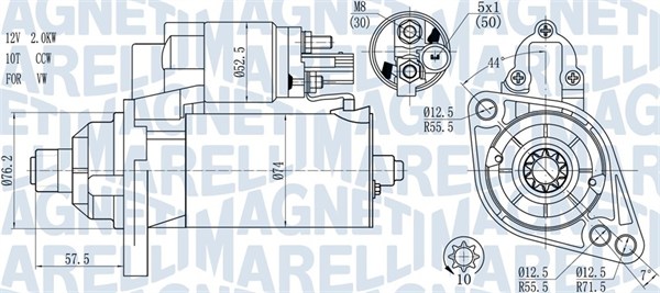 MAGNETI MARELLI Starter 063721397010 for VW