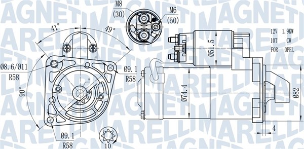 MAGNETI MARELLI Starter 063721428010 for OPEL SAAB MITSUBISHI