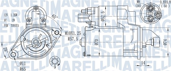 MAGNETI MARELLI Starter 063721450010 for TOYOTA