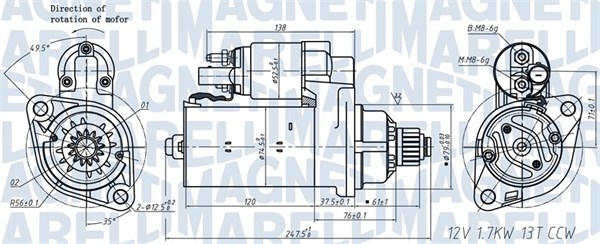MAGNETI MARELLI Starter 063721508010 for VW