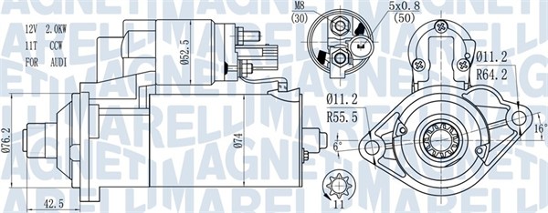 MAGNETI MARELLI Starter 063721512010 for BMW VW