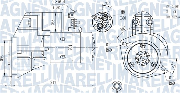 MAGNETI MARELLI Starter 063720660010 for NISSAN
