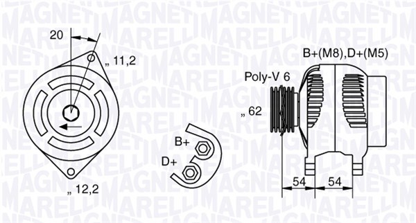 MAGNETI MARELLI Generator 063321807010 for LANCIA FIAT ALFA ROMEO