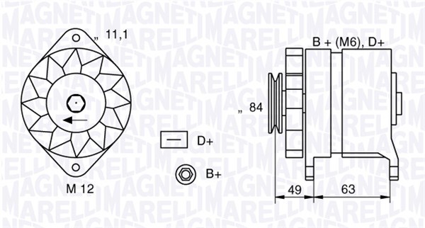 MAGNETI MARELLI Generator 063321044010 for FIAT IVECO