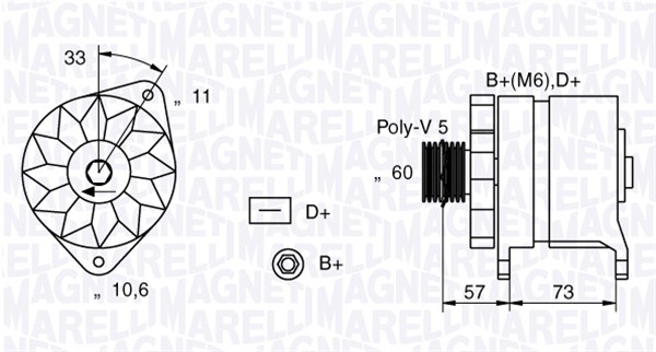 MAGNETI MARELLI Generator 063321156010 for FIAT LANCIA
