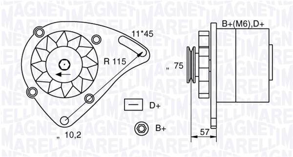 MAGNETI MARELLI Generator 063321000010 for FIAT