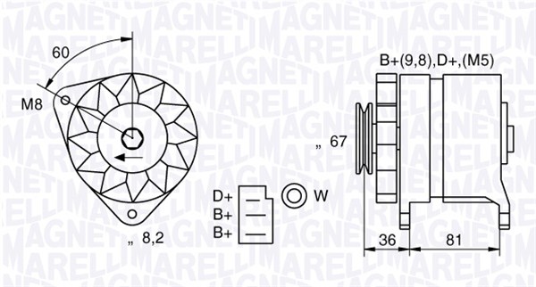 MAGNETI MARELLI Generator 054022384010 for FORD MITSUBISHI