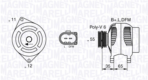 MAGNETI MARELLI Generator 063377014010 for FIAT