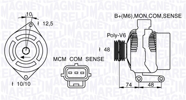 MAGNETI MARELLI Generator 063377411010 for FORD