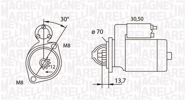 MAGNETI MARELLI Starter 063191007010 for MERCEDES-BENZ SMART