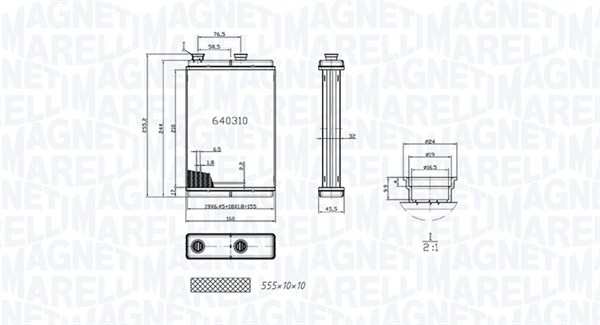 MAGNETI MARELLI Varmeelement, kabinevarme 350218065000 for ALFAROME/FIAT/LANCI