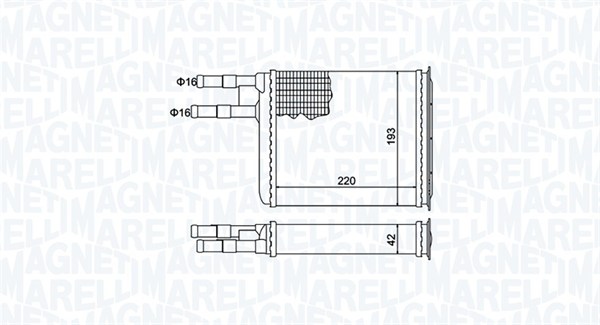 MAGNETI MARELLI Varmeelement, kabinevarme 350218401000 for CITROËN/PEUGEOT ALFAROME/FIAT/LANCI