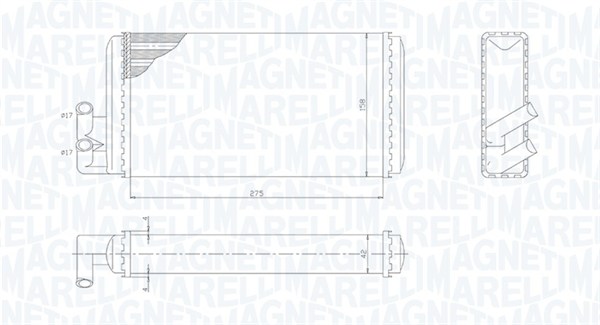 MAGNETI MARELLI Varmeelement, kabinevarme 350218403000 for VAG
