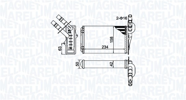 MAGNETI MARELLI Varmeelement, kabinevarme 350218404000 for RENAULT