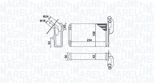 MAGNETI MARELLI Varmeelement, kabinevarme 350218405000 for RENAULT