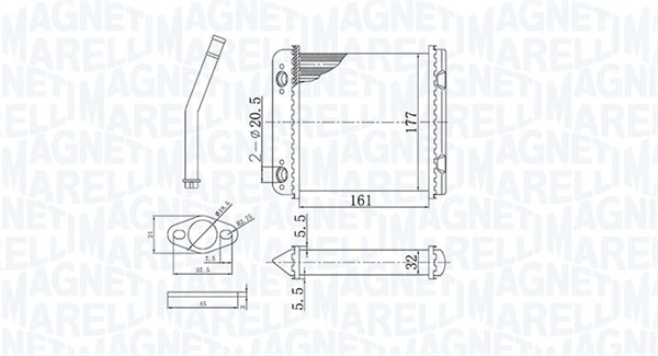 MAGNETI MARELLI Varmeelement, kabinevarme 350218408000 for OPEL VAUXHALL