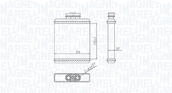 MAGNETI MARELLI Varmeelement, kabinevarme 350218412000 for VAG