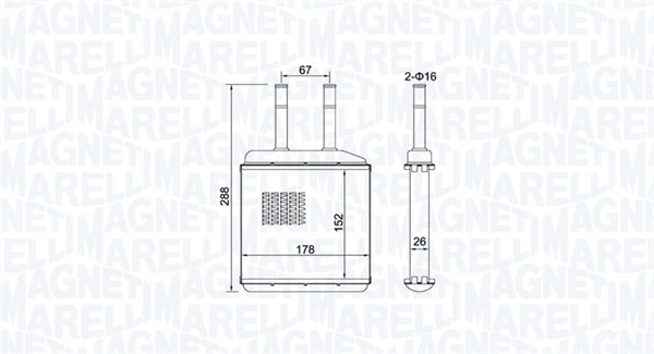 MAGNETI MARELLI Varmeelement, kabinevarme 350218420000 for DAEWOO