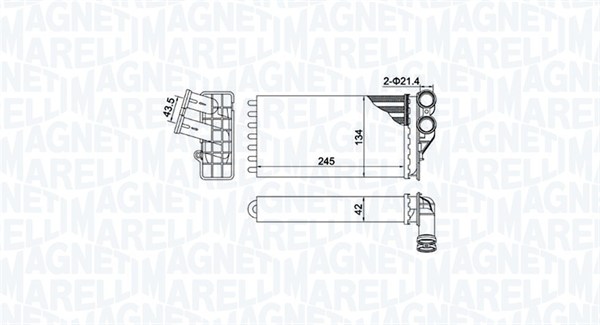 MAGNETI MARELLI Varmeelement, kabinevarme 350218430000 for CITROËN/PEUGEOT
