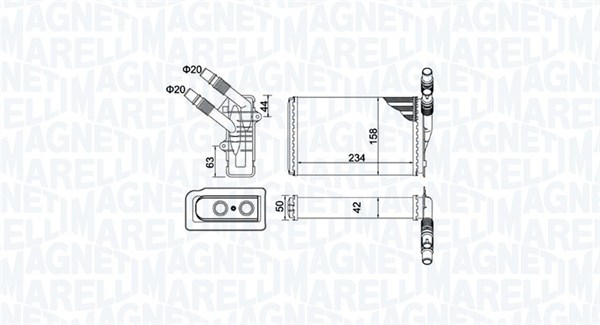 MAGNETI MARELLI Varmeelement, kabinevarme 350218433000 for RENAULT