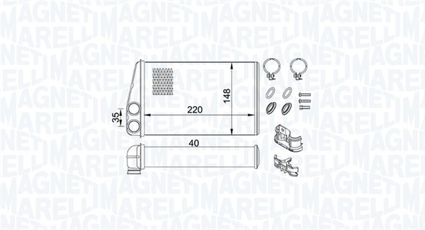 MAGNETI MARELLI Varmeelement, kabinevarme 350218438000 for RENAULT
