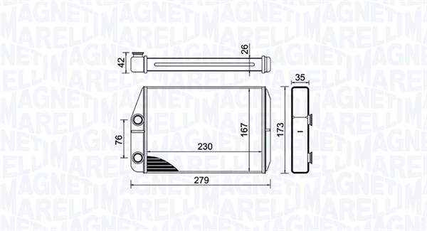 MAGNETI MARELLI Varmeelement, kabinevarme 350218443000 for ALFAROME/FIAT/LANCI CITROËN/PEUGEOT