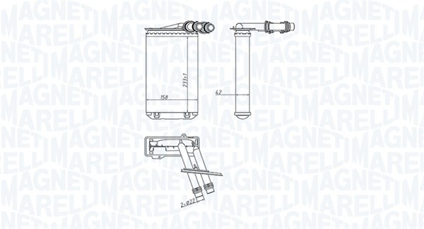 MAGNETI MARELLI Varmeelement, kabinevarme 350218445000 for VAG