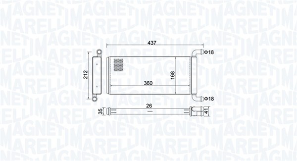 MAGNETI MARELLI Varmeelement, kabinevarme 350218451000 for CHRYSLER MERCEDES-BENZ VAG