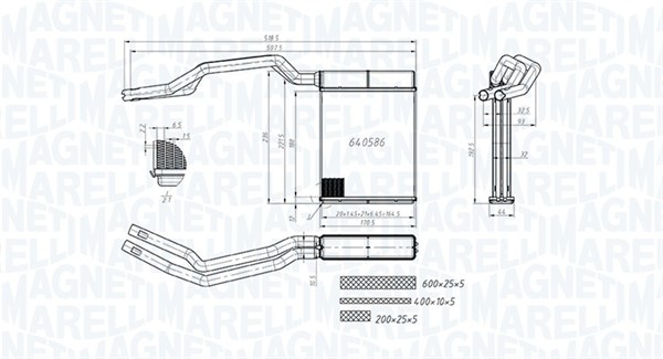 MAGNETI MARELLI Varmeelement, kabinevarme 350218453000 for FORD