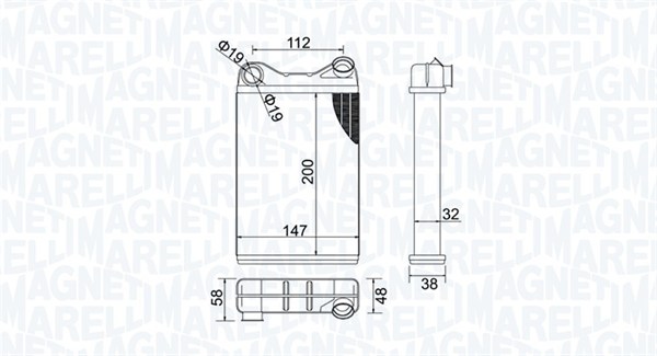 MAGNETI MARELLI Varmeelement, kabinevarme 350218456000 for ALFAROME/FIAT/LANCI