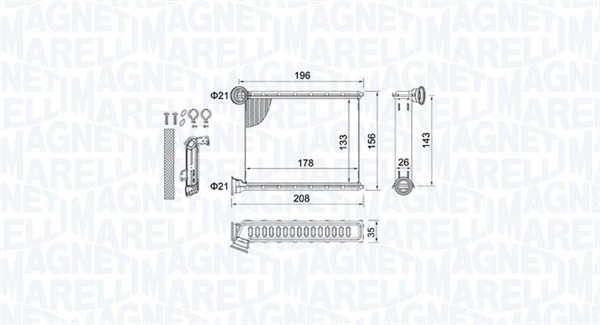 MAGNETI MARELLI Varmeelement, kabinevarme 350218459000 for DACIA