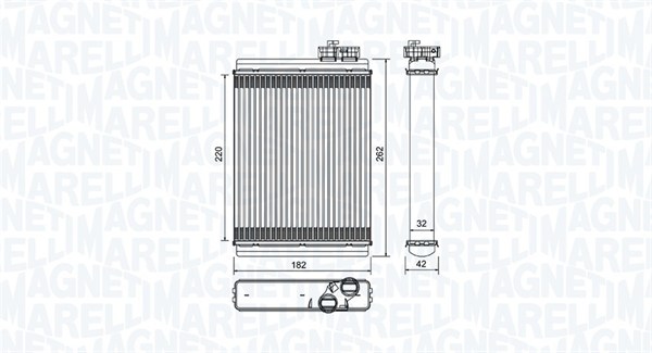 MAGNETI MARELLI Varmeelement, kabinevarme 350218471000 for VAG