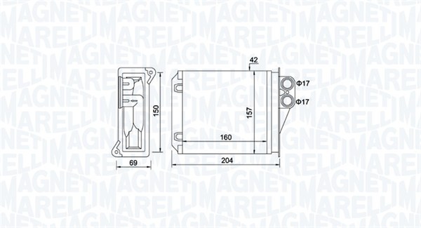 MAGNETI MARELLI Varmeelement, kabinevarme 350218481000 for MERCEDES-BENZ