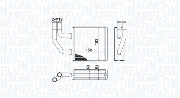 MAGNETI MARELLI Varmeelement, kabinevarme 350218485000 for FORD VAG FORD USA