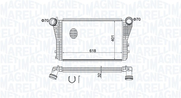 MAGNETI MARELLI Ladeluftkøler 351319204030 for VAG