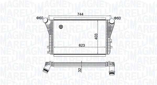 MAGNETI MARELLI Ladeluftkøler 351319204050 for VAG