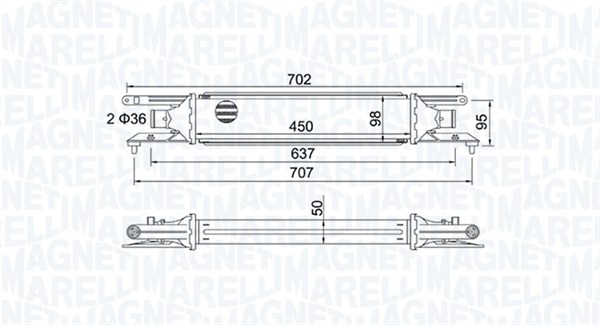 MAGNETI MARELLI Ladeluftkøler 351319204090 for ALFAROME/FIAT/LANCI