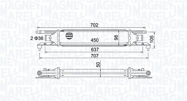 MAGNETI MARELLI Ladeluftkøler 351319204110 for ALFAROME/FIAT/LANCI