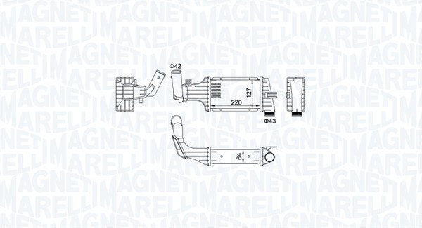 MAGNETI MARELLI Ladeluftkøler 351319204160 for OPEL VAUXHALL