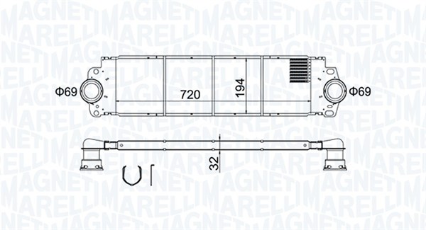 MAGNETI MARELLI Ladeluftkøler 351319204200 for VAG