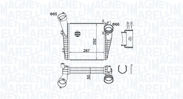 MAGNETI MARELLI Ladeluftkøler 351319204400 for PORSCHE VAG