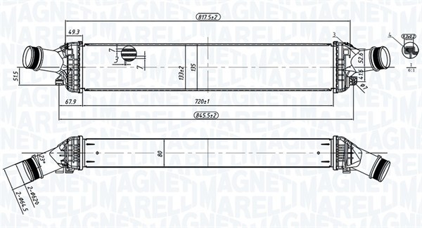 MAGNETI MARELLI Ladeluftkøler 351319204430 for PORSCHE VAG