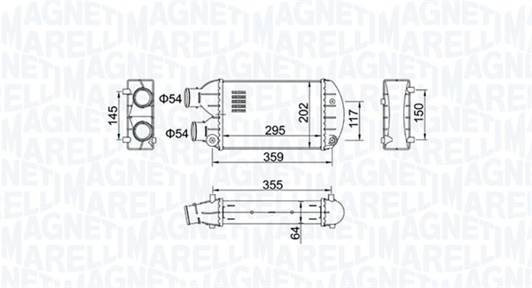 MAGNETI MARELLI Ladeluftkøler 351319204510 for ALFAROME/FIAT/LANCI