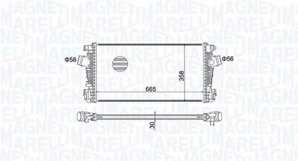 MAGNETI MARELLI Ladeluftkøler 351319204570 for OPEL VAUXHALL