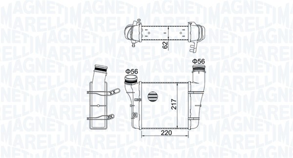 MAGNETI MARELLI Ladeluftkøler 351319204580 for VAG