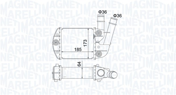 MAGNETI MARELLI Ladeluftkøler 351319204620 for ALFAROME/FIAT/LANCI